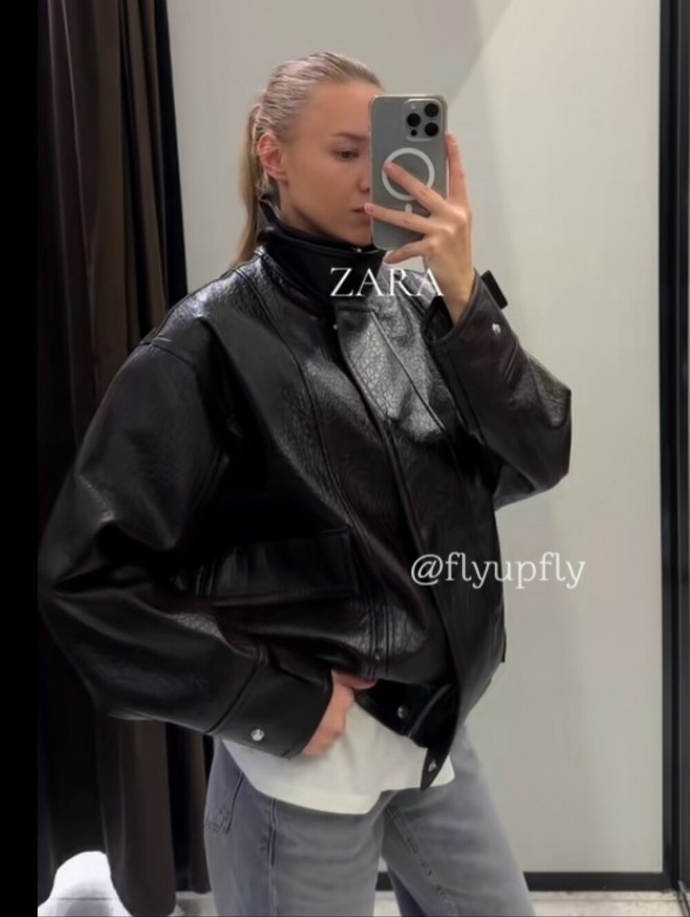 ZARA FAUX LEATHER JACKET BROWN NEW